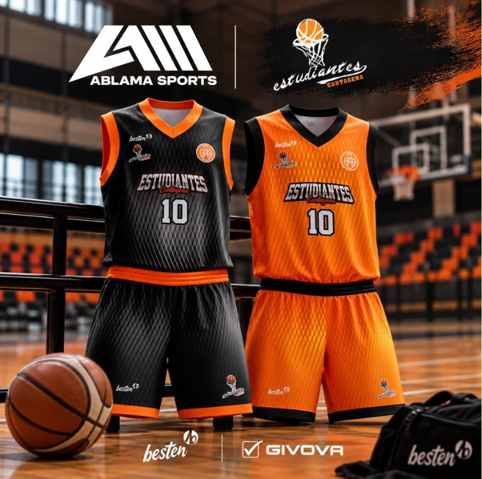 Equipación de baloncesto personalizada para Estudiantes Cartagena, diseño Besten10